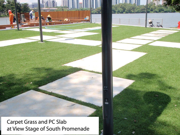 Carpet Grass And Pc Slab At View Stage Of South Promenade